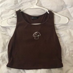Brown mushroom crop top